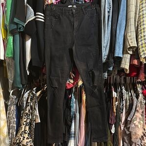 OLD NAVY Women's Black Distressed Jeans